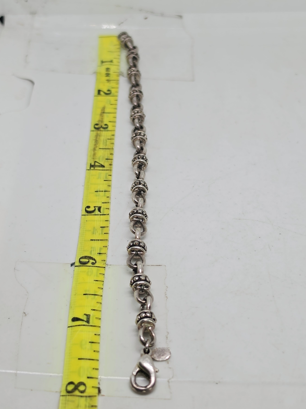 Vtg Premier Designs Lauren Silver Plated Pebbled Link Chain Bracelet - Picture 4 of 4